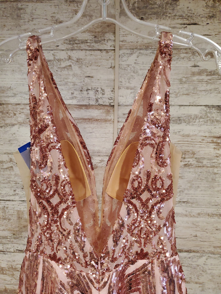 PINK/ROSE GOLD A LINE GOWN