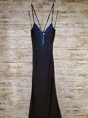 BLACK/BLUE LONG EVENING GOWN