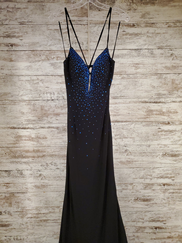 BLACK/BLUE LONG EVENING GOWN