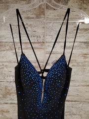 BLACK/BLUE LONG EVENING GOWN