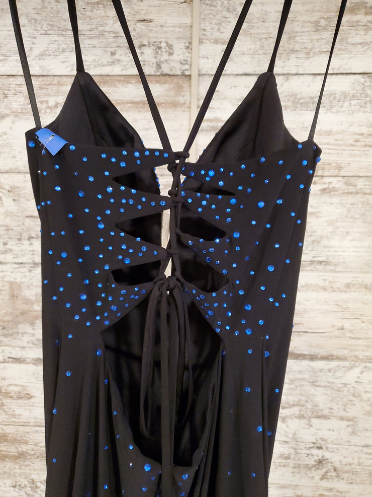 BLACK/BLUE LONG EVENING GOWN
