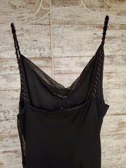 BLACK/FLORAL LONG EVENING GOWN