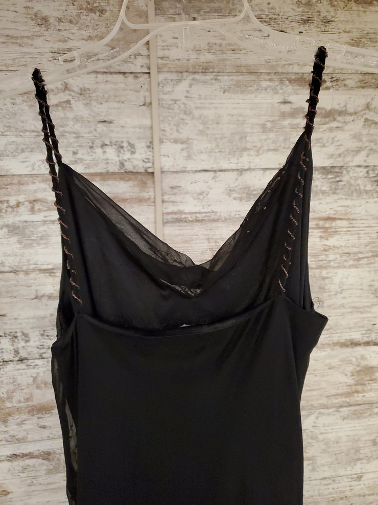 BLACK/FLORAL LONG EVENING GOWN