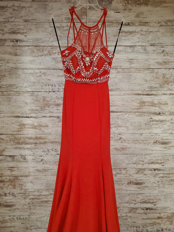 RED LONG EVENING GOWN