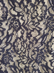 NAVY/WHITE LACE LONG GOWN