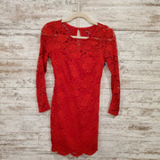 RED LACE SHORT DRESS