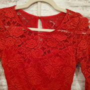 RED LACE SHORT DRESS