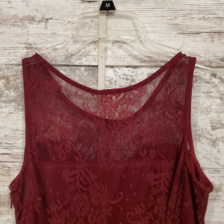 BURGUNDY LACE SHORT DRESS