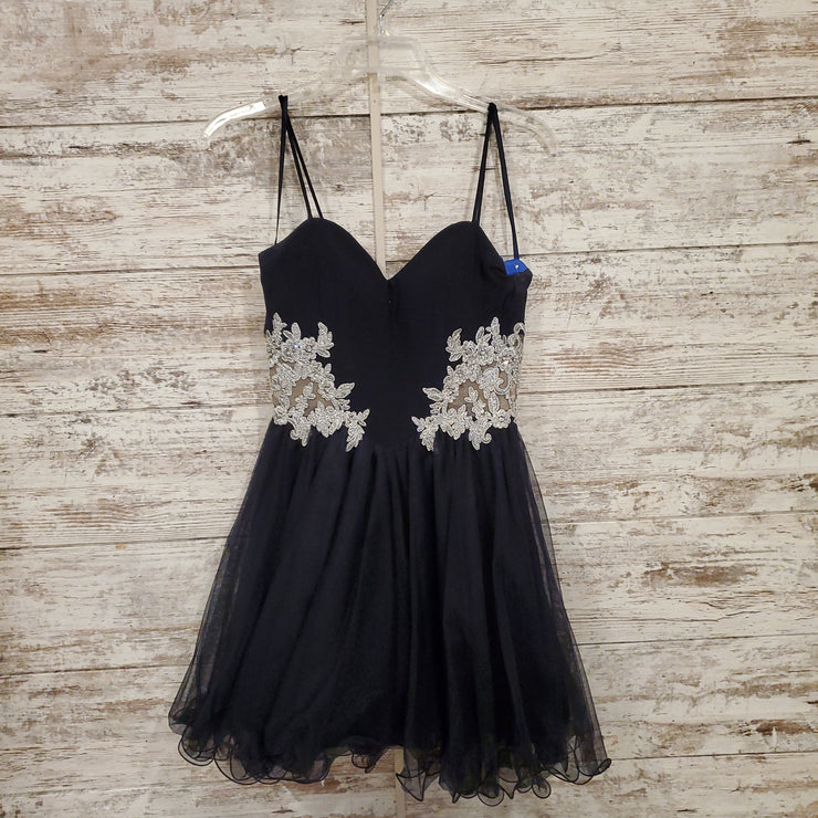 NAVY/SILVER SHORT DRESS