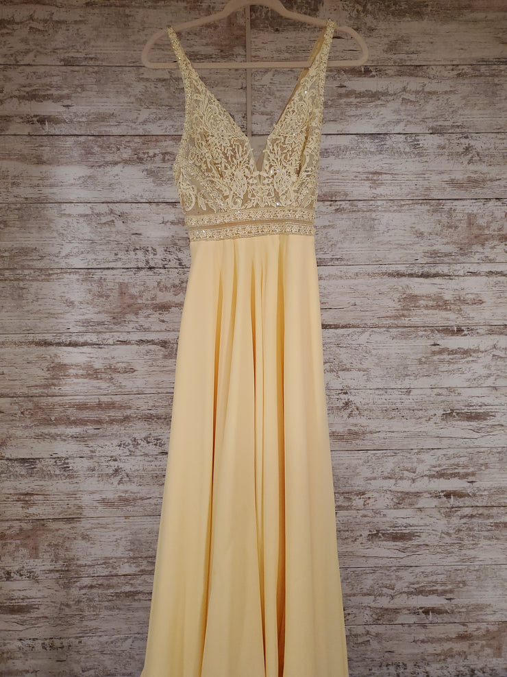 YELLOW LONG EVENING GOWN