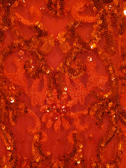 RED FULL SEQUIN LONG DRESS