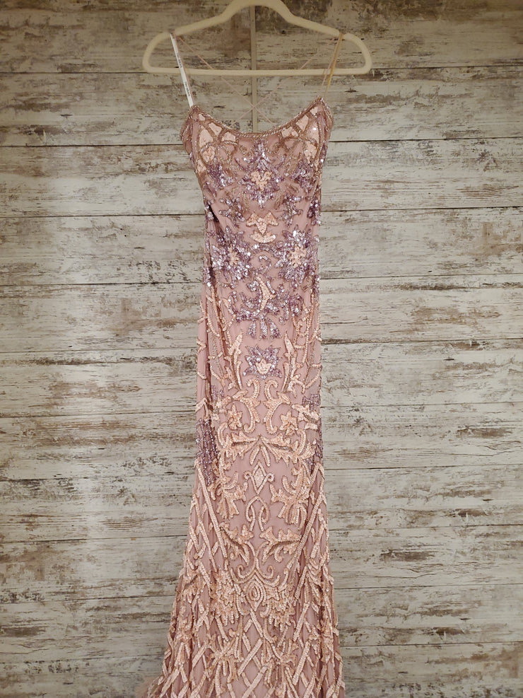 PINK/PURPLE SEQUIN LONG GOWN