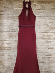 BURGUNDY LONG EVENING GOWN