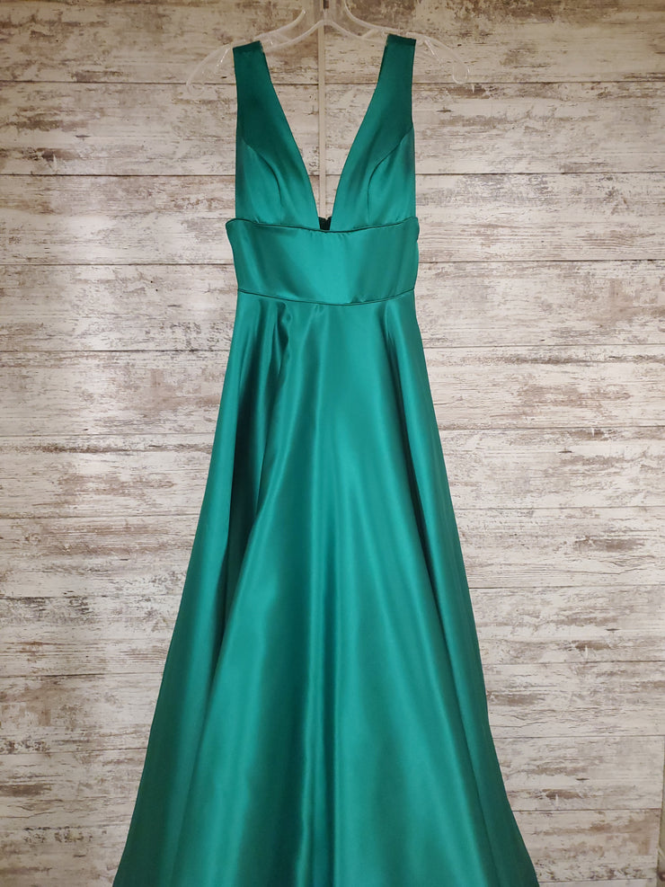 GREEN A LINE GOWN