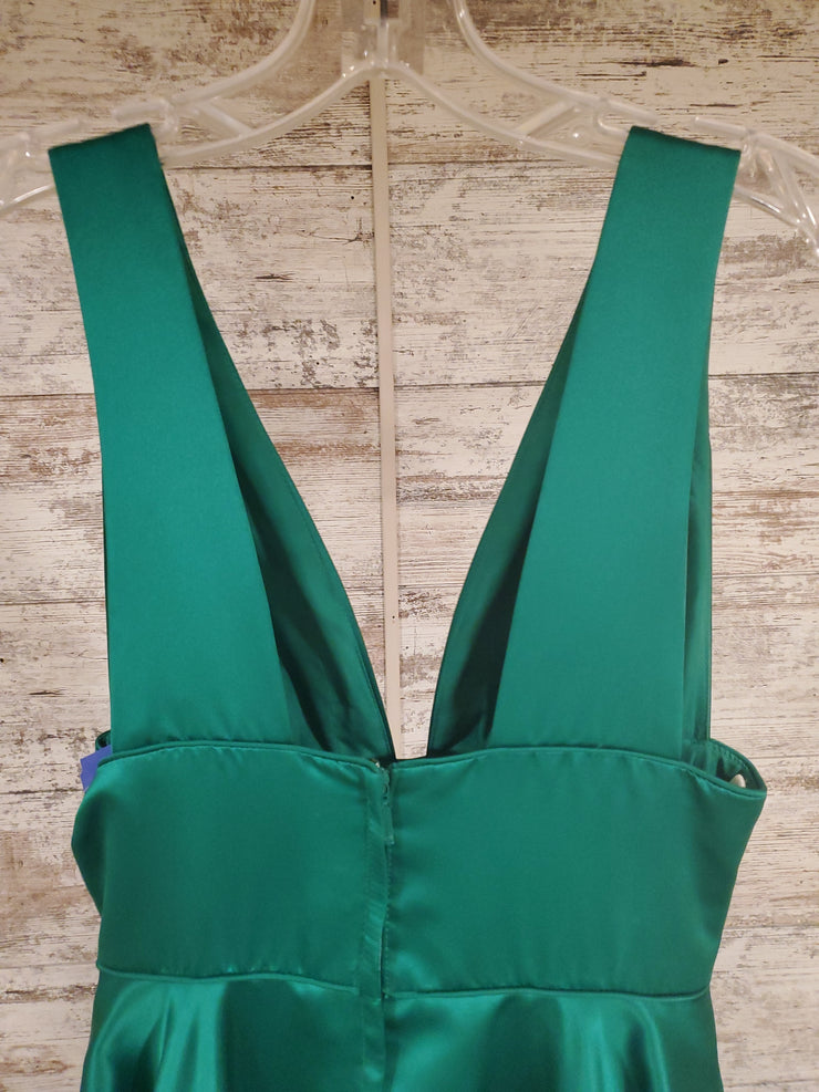 GREEN A LINE GOWN