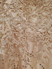 PEACH SPARKLY A LINE GOWN