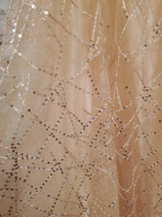 PEACH SPARKLY A LINE GOWN