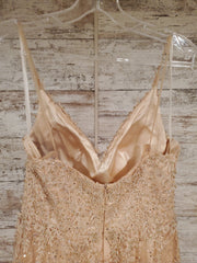 PEACH SPARKLY A LINE GOWN