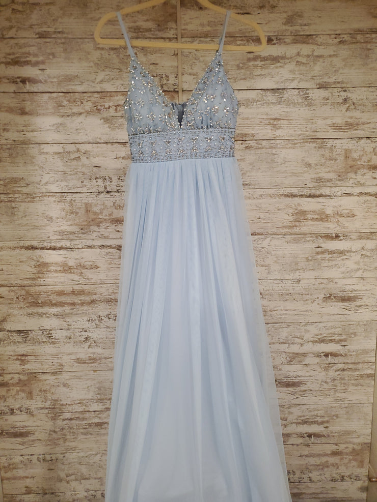 BLUE A LINE GOWN