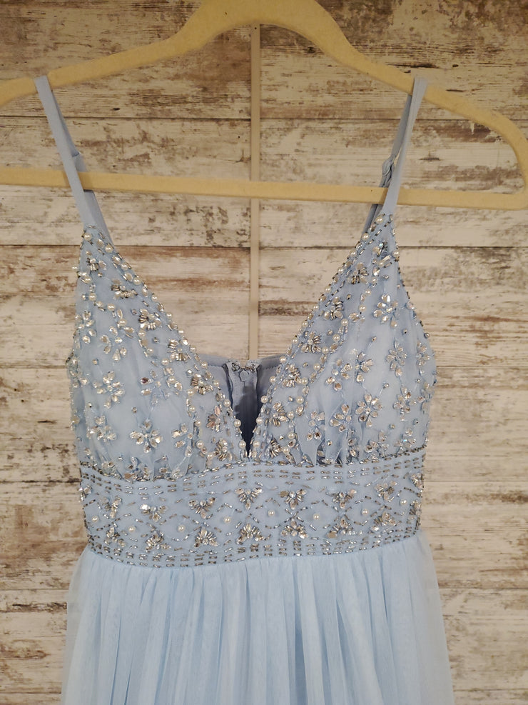 BLUE A LINE GOWN
