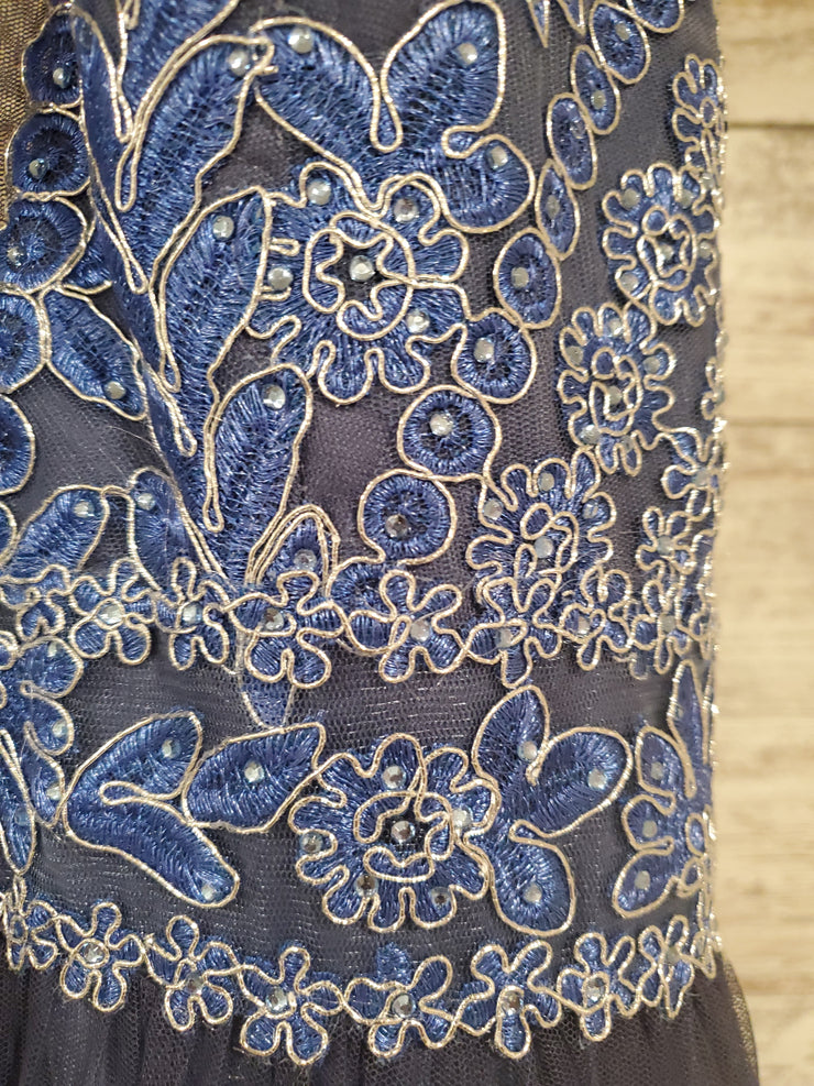 BLUE A LINE GOWN