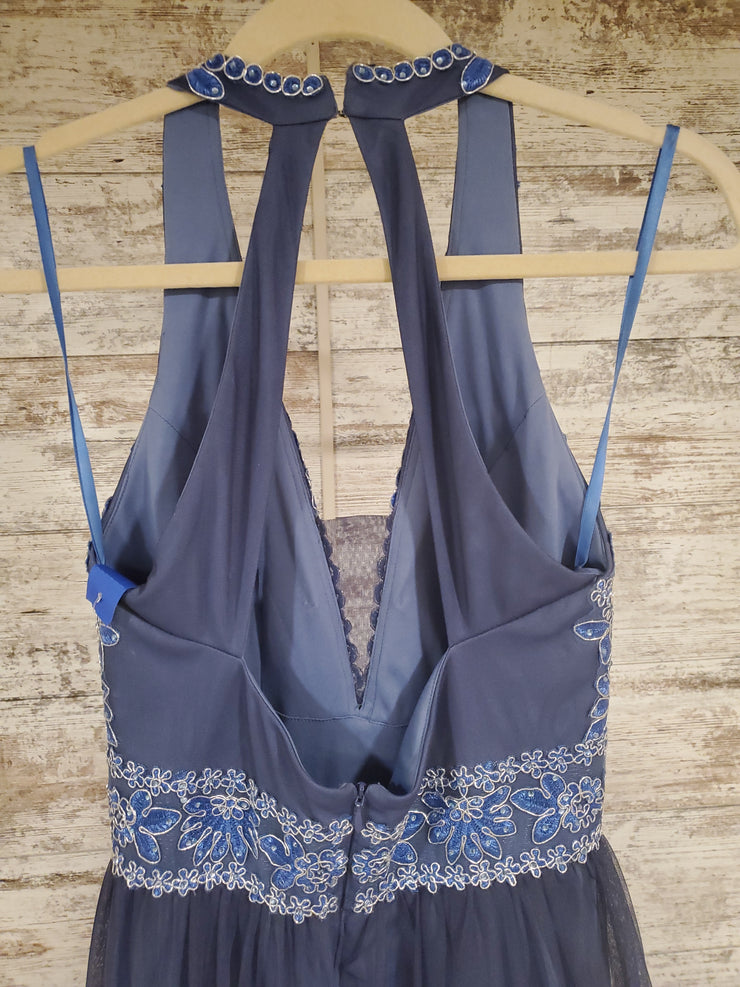 BLUE A LINE GOWN