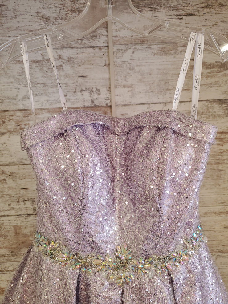 LAVENDER SPARKLY A LINE GOWN