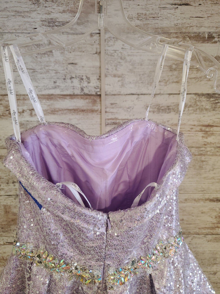 LAVENDER SPARKLY A LINE GOWN