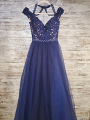 NAVY PRINCESS GOWN