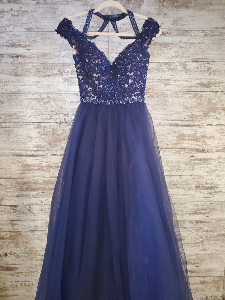 NAVY PRINCESS GOWN