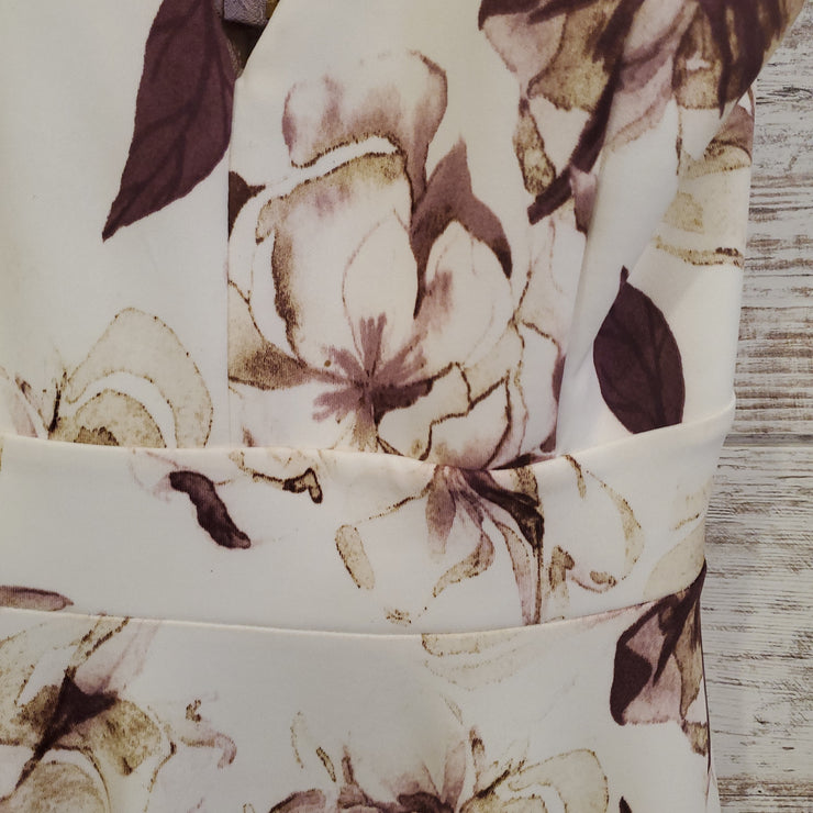 WHITE/FLORAL SHORT DRESS