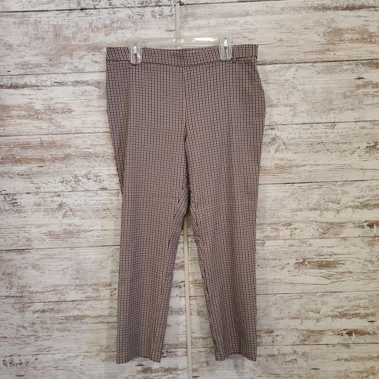 TAN/BLUE PLAID STRETECH PANTS