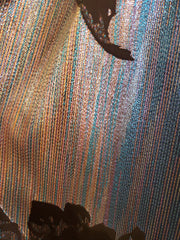 BLUE/BLACK SPARKLY A LINE GOWN