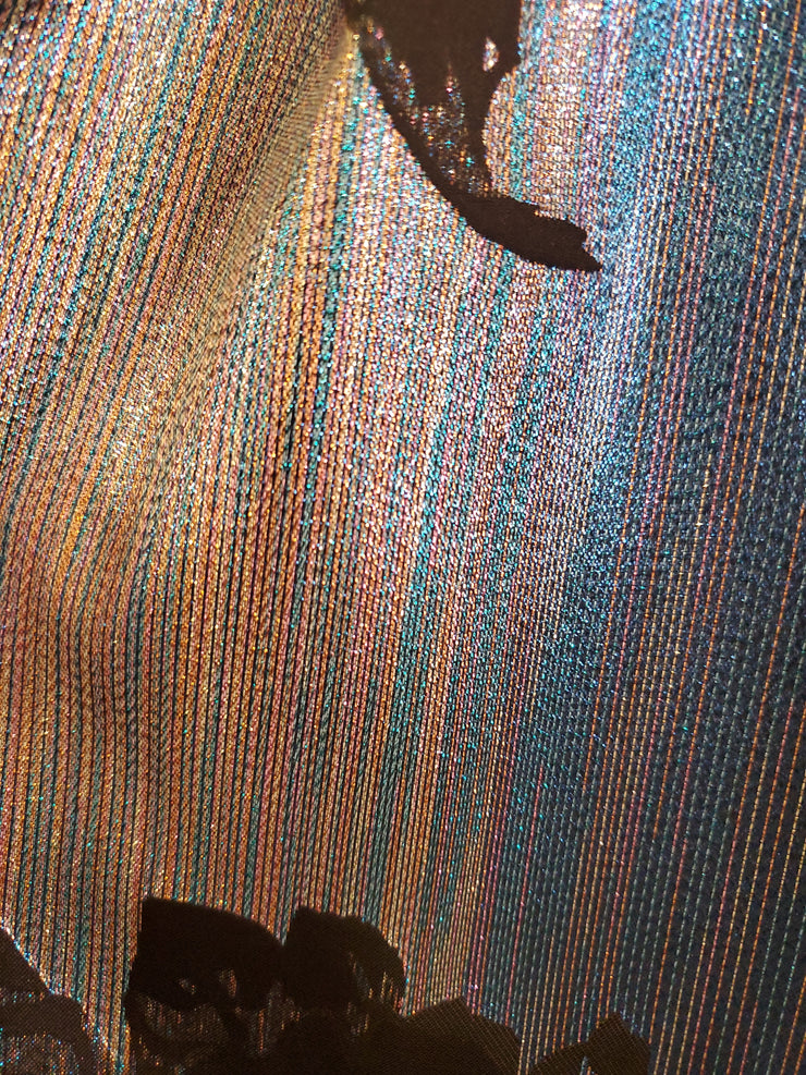 BLUE/BLACK SPARKLY A LINE GOWN