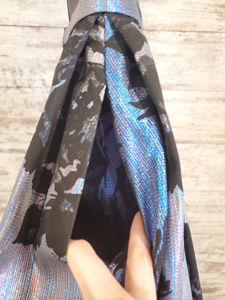 BLUE/BLACK SPARKLY A LINE GOWN