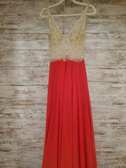 RED SPARKLE TOP LONG DRESS