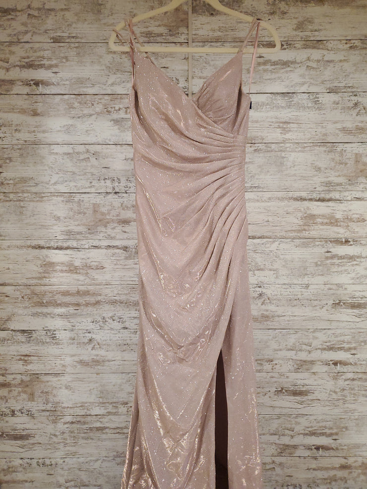 PINK/GOLD LONG EVENING GOWN