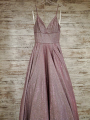 PINK SPARKLY A LINE GOWN