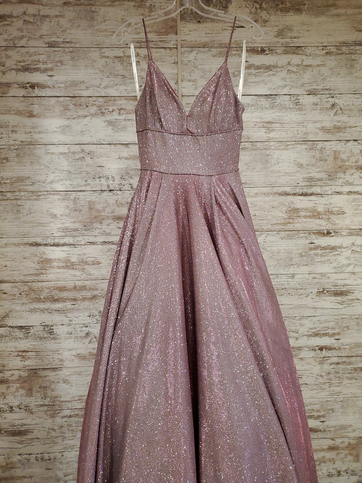 PINK SPARKLY A LINE GOWN