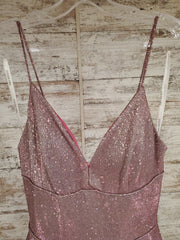 PINK SPARKLY A LINE GOWN