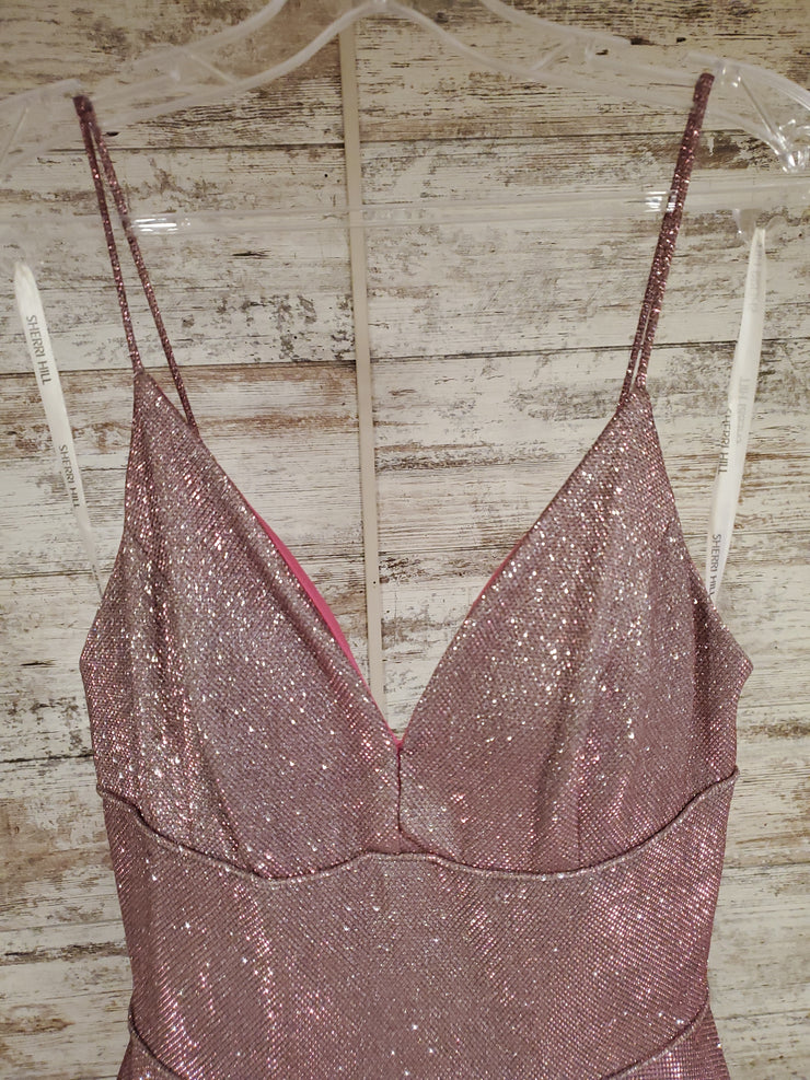 PINK SPARKLY A LINE GOWN