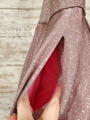 PINK SPARKLY A LINE GOWN