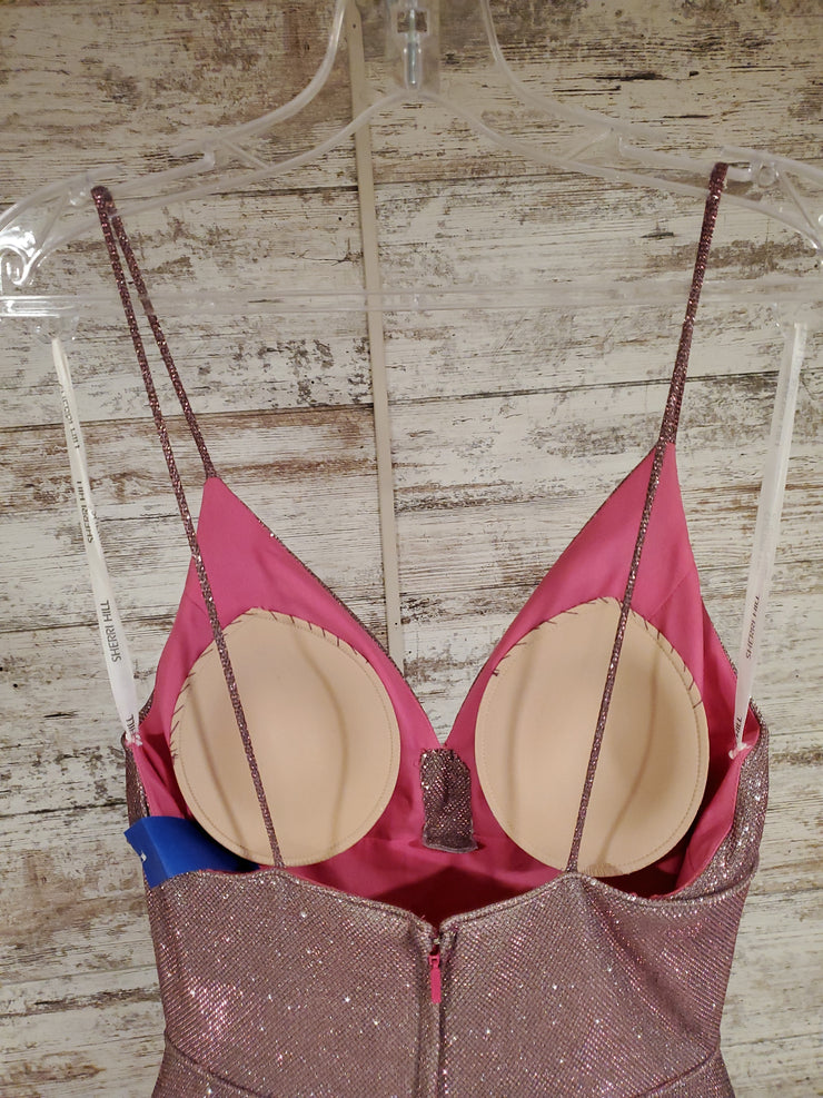 PINK SPARKLY A LINE GOWN