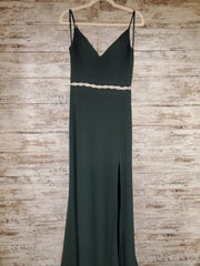 GREEN LONG EVENING GOWN