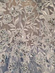 BLUE/FLORAL A LINE GOWN