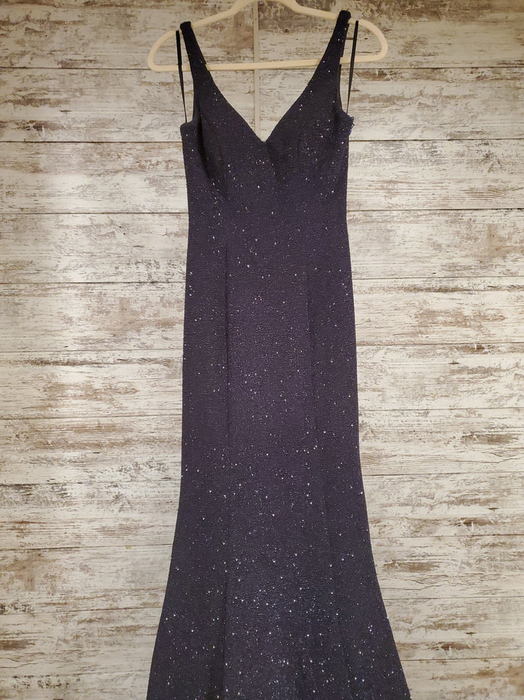 GRAY SPARKLY LONG EVENING GOWN
