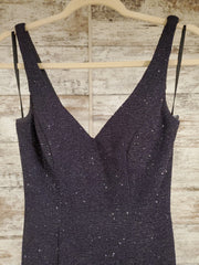 GRAY SPARKLY LONG EVENING GOWN