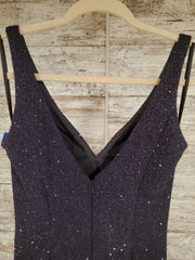 GRAY SPARKLY LONG EVENING GOWN