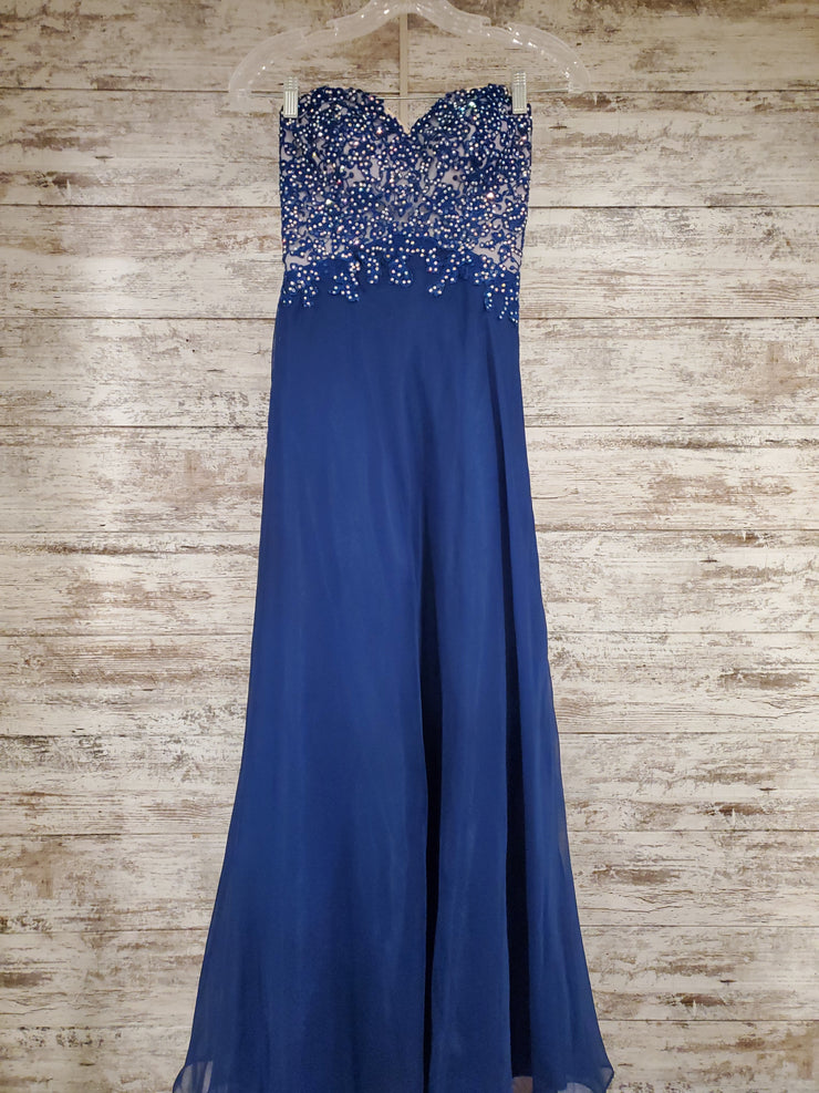 ROYAL BLUE LONG EVENING GOWN