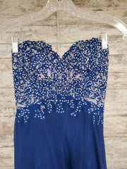 ROYAL BLUE LONG EVENING GOWN